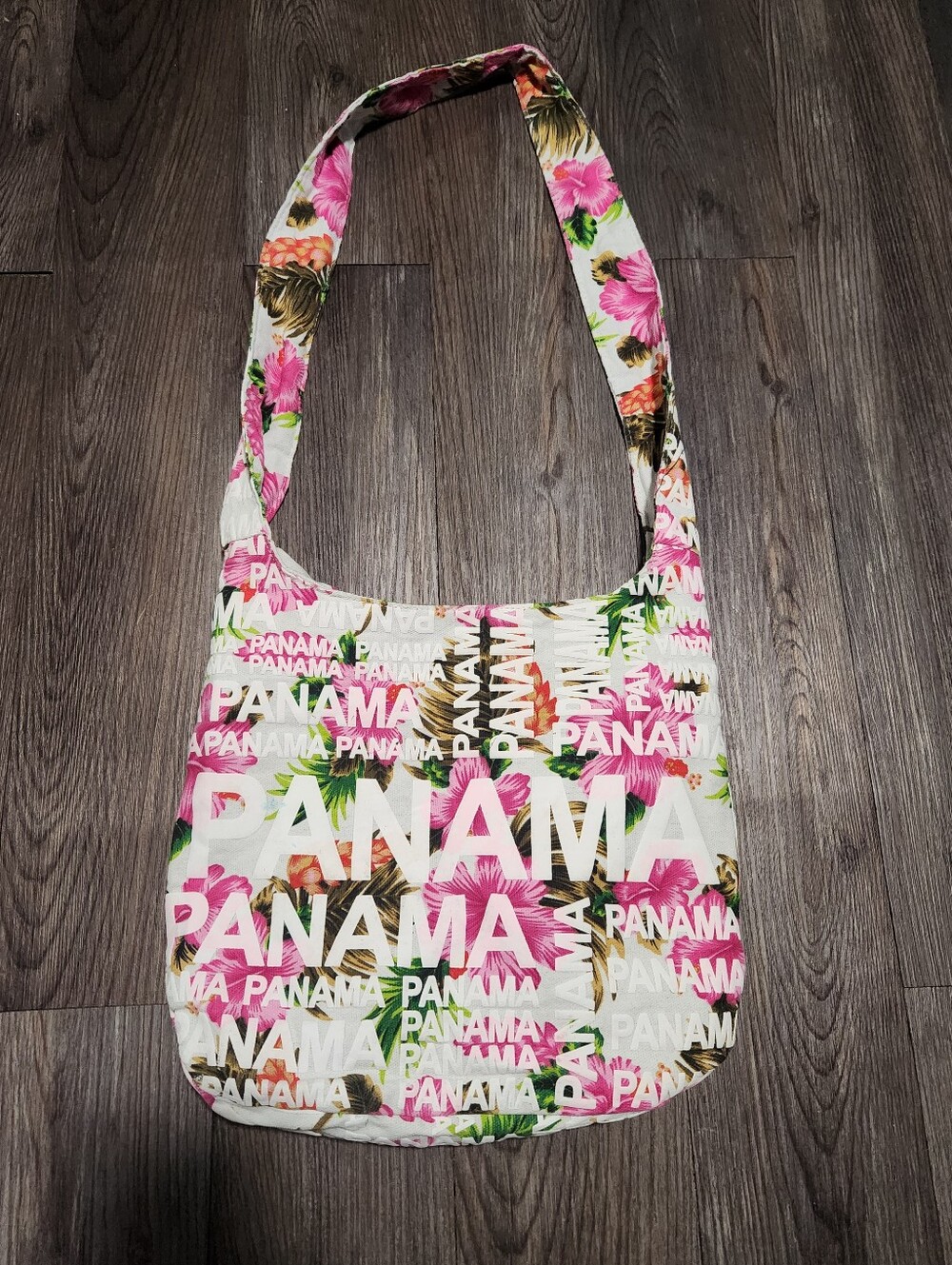 Panama Floral Print Crossbody Bag - Pink & Green